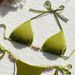 2025 New Solid Color Tie Three-Piece Sexy Beach Hot Spring Swimsuit Bikini_desvips.com