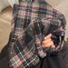 Scarf For Women Autumn Winter 2025 New Checkered Warmer High-end Neck Protection Korean Style Versatile Warm Shawl_desvips.com