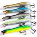 5pcs Stickbait Fishing Lure 84mm 6g Popper Hard Bait Surface Floating Lures Wobbler Laser Scale For Long Casting Saltwater Bass_desvips.com
