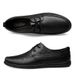 New Men's Business Casual Lace-up Leather Shoes Genuine Leather Hollow Breathable Leather Shoes Lightweight Hand-stitched Leather Shoes with Soft Sole_desvips.com