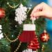 001 New Knitted Decorations Green Small Mini Hanging Ornaments Christmas Tree Decoration Socks_desvips.com