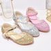 Girls' high heels New children's performance shoes gold and silver with dress runway glass shoes large child princess shoes_desvips.com