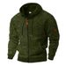 Cross-Border American Heavyweight Fleece-Lined Men's Retro Cationic Workwear Pocket Hooded Zipper Trendy Sports_desvips.com