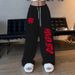 Street Style Sports Jazz Hip Hop Dance High Waist Straight Wide-Leg Long Pants In Stock_desvips.com