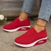 New Fashion Women Mesh Breathable Vulcanized Sneakers Woman Platform Solid Color Casual Ladies Wedges Walking Shoes_desvips.com