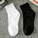 2025e Zhuji Men's Summer Mid-Calf Cotton Towel Bottom Thin Sports White Long Short Socks_desvips.com