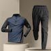 Half Zip Training Suit Men's Quick-drying Long Sleeve Pants Suit Sports Track And Field T-shirt Running Set_desvips.com