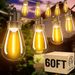 60-foot LED Outdoor String Lights With 16 Plus 1 Edison Shatterproof Waterproof Bulbs, 2700K Commercial Grade Patio Lights, Heavy Duty Outside Hanging_desvips.com