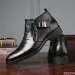 Winter Mens Elegant Boots Ankle Non Slip Leather Shoes British Zip Black Knight Boots Pointed Punk Platform Male Booties_desvips.com
