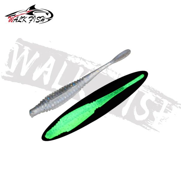 WALK FISH 20PCS Luminous Soft Lures Jig Trout Worm Soft Baits 55mm 0.75g Artificial Sea Worms Fishing Soft Lures Wobblers_desvips.com