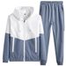 2026 Fashion Tracksuits Youth/Men Long Sleeve Zipper Hooded Sweatshirts + Lace-Up Sweatpants Splicing Two-Piece Casual Sport Suits M-6XL_desvips.com
