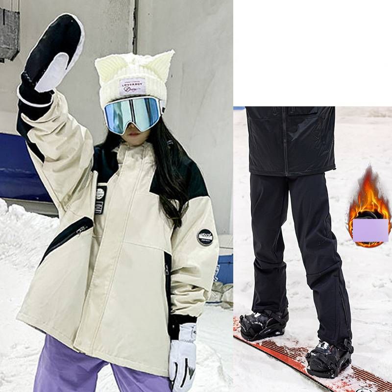 Unisex Thermal Snowsuit Set – Windproof Ski Jacket & Pants For Snowboarding, Skiing & Outdoor Adventures (15000mm Waterproof, Multiple Colors)_desvips.com