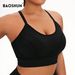 Plus Size Yoga Tank Top For Curvy Women, Cross High-Strength Shockproof, Side Breast Covege, Seamless Fitness Sports_desvips.com