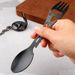 Outdoor Camping Cutlery Multifunctional Folding Spoon Combination Bottle Opener Portable Knife Fork_desvips.com