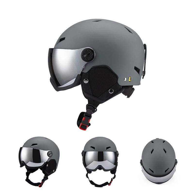 Adult warm ski helmet with goggles piece outdoor sports protection ski head Helmet protective gear_desvips.com