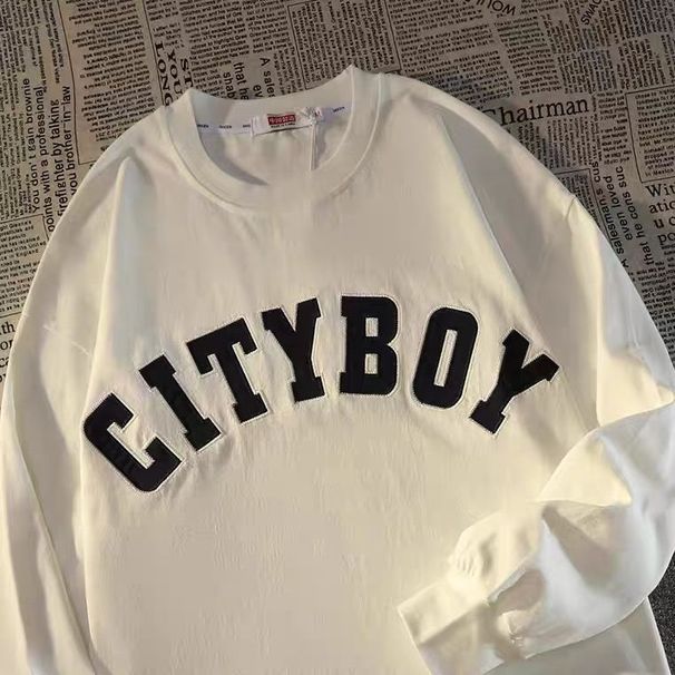 100% Cotton American Hip Hop Style Long Sleeve T-Shirt For Women, Loose Fit, Casual Style, Versatile Base Shirt_desvips.com