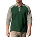 American-style Men's Polo Shirt For Autumn And Winter In Foreign Trade, Color-blocked Casual Golf Lapel Long-sleeved T-shirt As The Base Layer_desvips.com