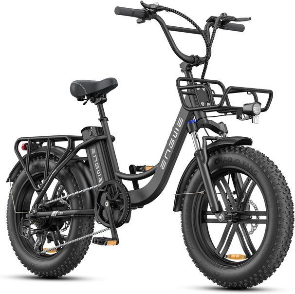 ENGWE Electric Bicycle Is Equipped With A 48V 13Ah Power Supply, 20*4.0-inch Wheels, A 7-speed Gearbox, And A Range Of 120 Kilometers. (L20 Black)_desvips.com
