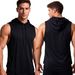 Cross-border Hooded Basketball Vest For Men, Summer High-elasticity Breathable Fitness Top, Training Sports Quick-drying_desvips.com
