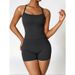 VoleFox Two Pieces Women's Solid Backless Tracksuit Set, Spaghetti Strap Cami Top & High Waist Skinny Shorts, Ladies Sportswear, Summer Outfits 2024_desvips.com