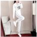 Plus Size Clothing 2025 Casual Sports Women's Autumn New Fashion White Sweatshirt Two-Piece Set_desvips.com
