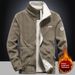 Men's Heavyweight Fleece Jacket - Windproof Winter Coat With Relaxed Fit, Available In Plus Sizes (Black, Navy, Charcoal, Khaki, Red)_desvips.com