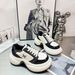 2025 Zhao Lusi Same Style Thick-Soled 8Cm Ripple Platform Cross Flower Dad Shoes Sneakers Women's Trendy_desvips.com