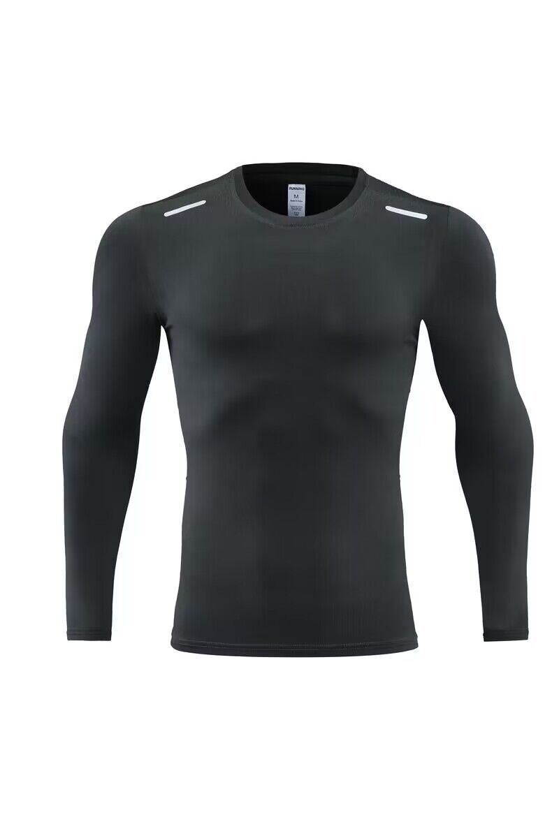 Men's Clothing Long-Sleeved Tights Breathable High-Elastic Quick-Drying Tops Running Fitness Training Clothes Sports Long Sleeves_desvips.com