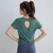 New Yoga Wear Women's Short Sleeve T-Shirt Lightweight Mesh Back Hollow Slimming Fitness Cover-Up Sports Top_desvips.com