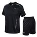 Sports Suit Summer New Men's Fitness Running Quick-Drying Breathable Short Sleeve Two-piece Set Loose_desvips.com