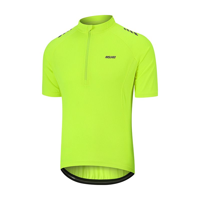 NOKO-ARSUXEO Cycling Clothing Short-sleeved Top Men's Bicycle Mountain Bike Casual Quick-drying Breathable Sports Summer Round Neck Half Zipper_desvips.com