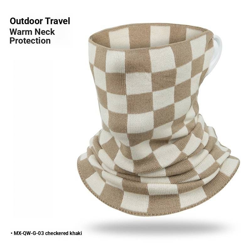 Winter Sports Neck Gaiter – Thermal Polyester Face Mask For Skiing, Cycling & Fishing (Black Gray/Black Beige/Check Khaki/Check Black White)_desvips.com