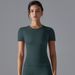 Women's Quick Drying Short Sleeve T-Shirt Yoga Wear Sports Cover up Top for Outdoor Running Training Fitness_desvips.com