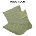 3 Pairs New Hiking Pad Keep Warm Crew Neck Winter Boot Set Army Green Wool Socks Breathable_desvips.com