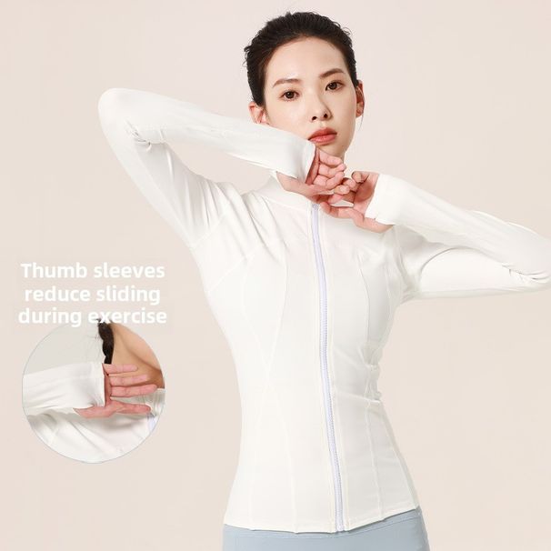 New Women's Yoga Clothes For Sports Tight Fitting Slim Fit Running Fitness Yoga Jacket Stand Up Collar Slimming And Versatile_desvips.com