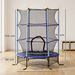 Trampolín Para Niños De +3 Años Ø163 Cm Con Red De Seguridad Y Marco De Acero Carga 50 Kg Para Interior Y Exterior Azul_desvips.com