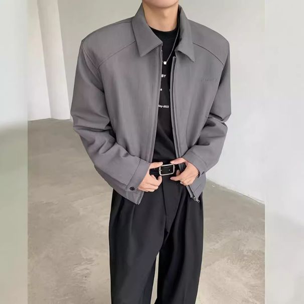 Cleanfit Short Padded Shoulder For Men, Spring And Autumn, High-End Stylish Brand Suit With Turn-Down Collar Baseball_desvips.com