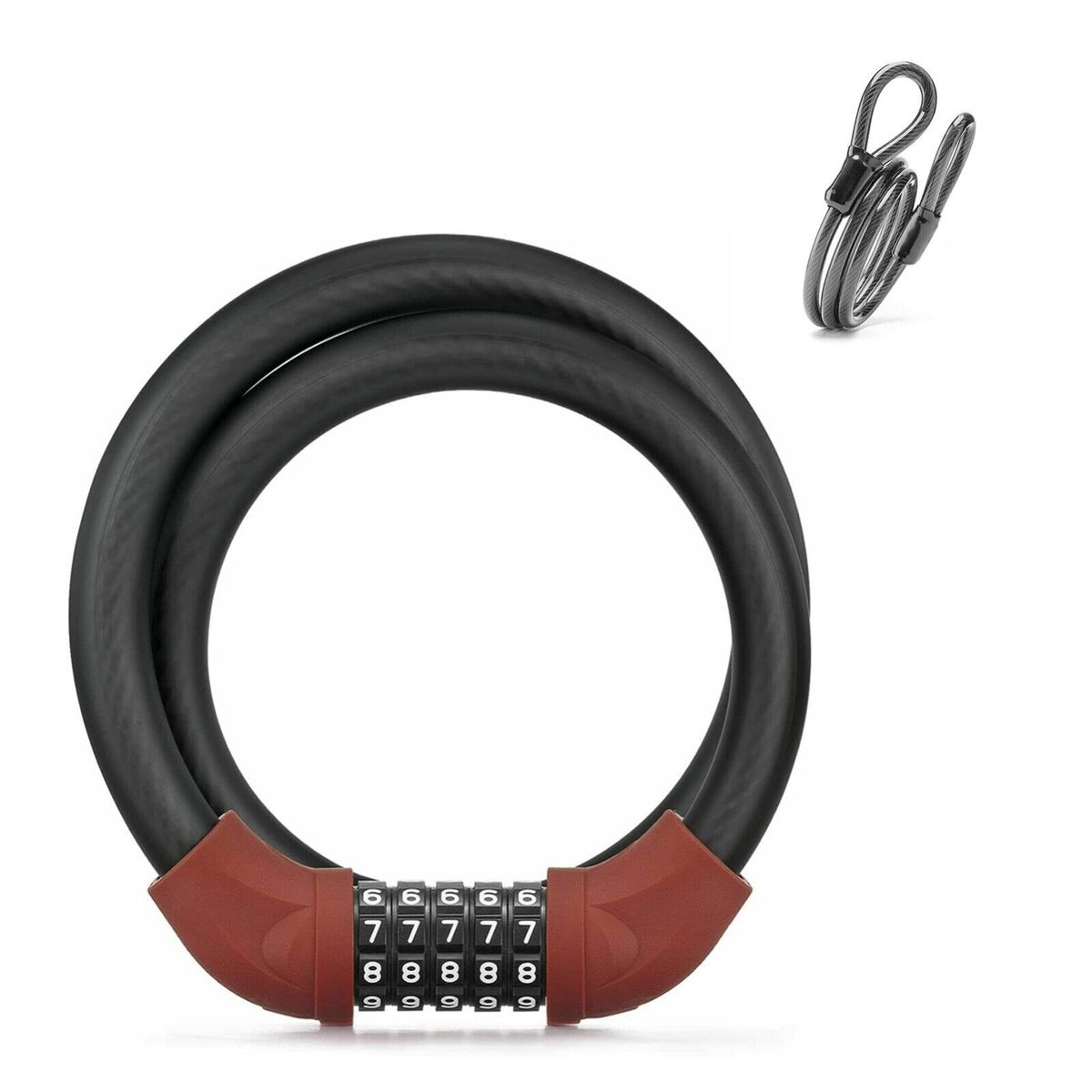 ROCKBROS bicycle lock cable lock combination lock+security cable steel MTB_desvips.com