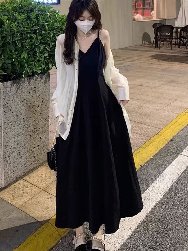 Ankle Plus Size Ladies Flab Hiding Slim Sun-Proof Clothing Long Dress_desvips.com