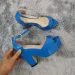 Women Sandals 2025 Summer Ankle Strap Pumps Colourful Sexy Peep Toe Square High Heels Flock Platform Wedding Pole_desvips.com