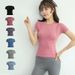Women's Summer Thin Sports Tights, Quick-dry Short-sleeve T-shirt For Gym, Running, And Yoga, Comfortable_desvips.com