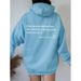 220G Women's Fleece Sweatshirt Solid Color Letter Kangaroo Pocket Drawstring Print Hoodie_desvips.com