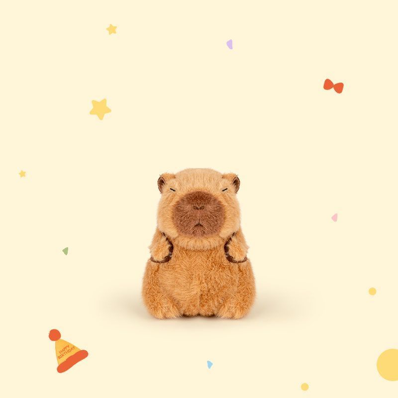 Easter Egg Capybara Plush Toy Doll With Bunny Ears Hat Holding An Egg, Gift_desvips.com