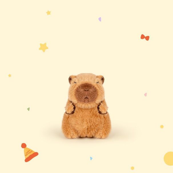 Easter Egg Capybara Plush Toy Doll With Bunny Ears Hat Holding An Egg, Gift_desvips.com