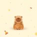 Easter Egg Capybara Plush Toy Doll With Bunny Ears Hat Holding An Egg, Gift_desvips.com