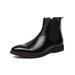 Large Size Men's High Top Pointed Leather Shoes British Fashion Business Slip-On Ankle Boots_desvips.com