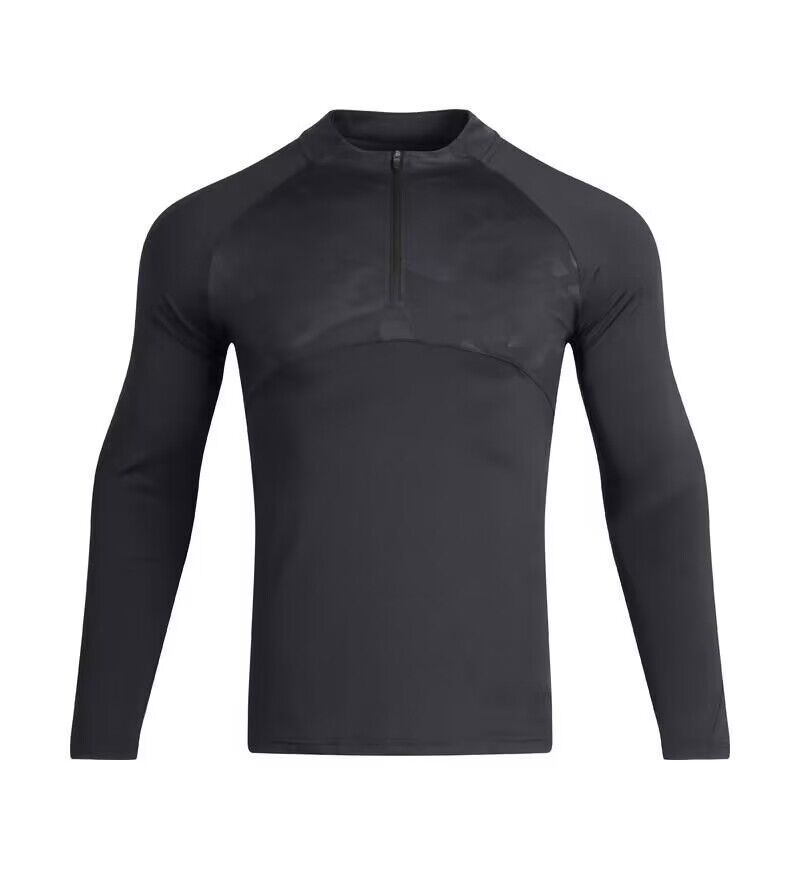 Men's Clothing Long-Sleeved T-Shirt Men's Sports Outdoor Tops Quick-Drying Breathable Running Fitness Training Suit Half-Zip Stand Collar_desvips.com