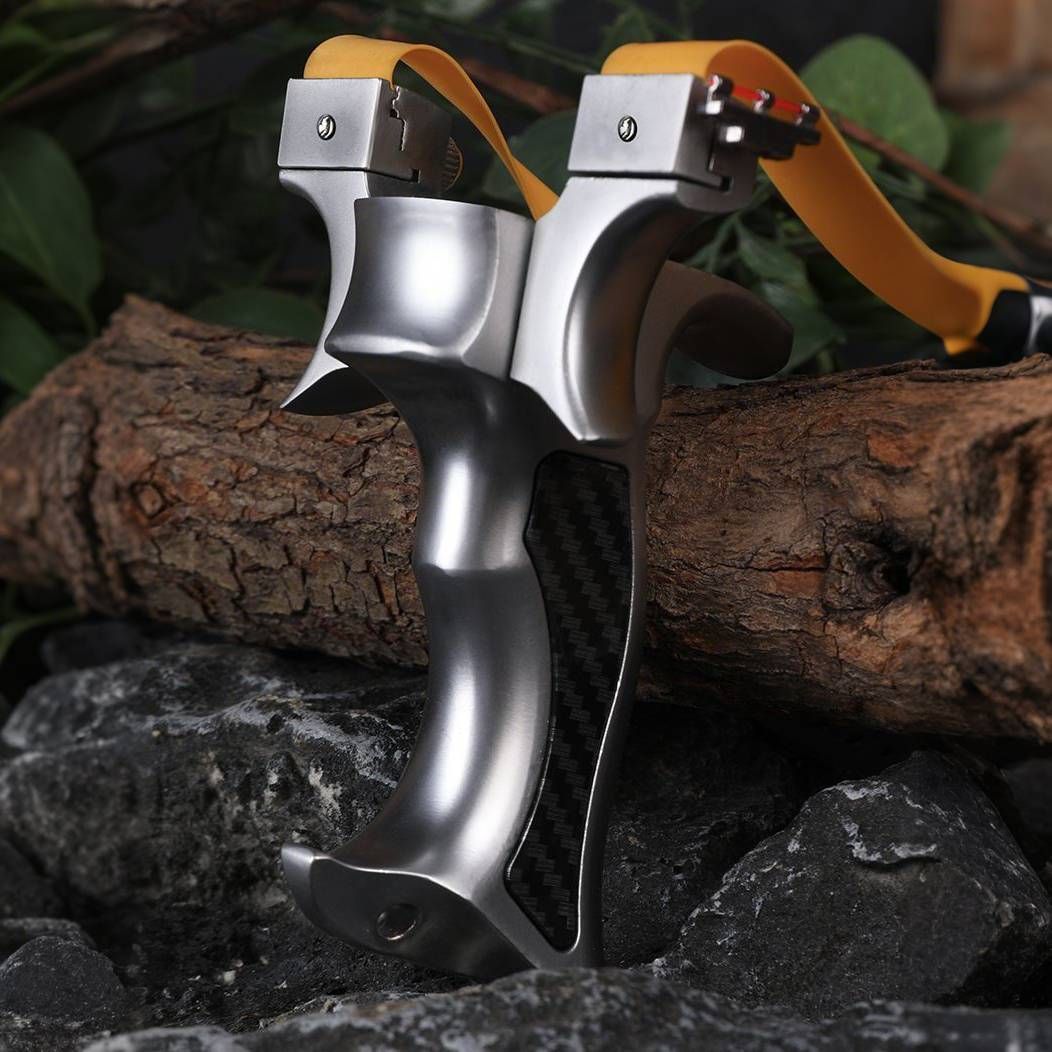 Aluminum Alloy Slingshot, Ergonomic Slingshot, 13*8.3*3 Cm. Suitable For Outdoor Competitions, Fitness Shooting, Hunting, Fishing, And Games._desvips.com