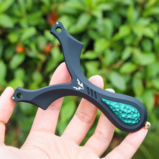 High-Strength ABS Slingshot, Black Slingshot, 12.2*8*2.5 Cm, Suitable For Outdoor Competitions, Fitness Shooting, Hunting, Fishing And Games_desvips.com
