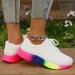 Rainbow Sole Sneaks Women Plus Size 43 Mesh Breathable Platform Sports Woman Non-Slip Lace Up Tennis Shoes Zapatos_desvips.com